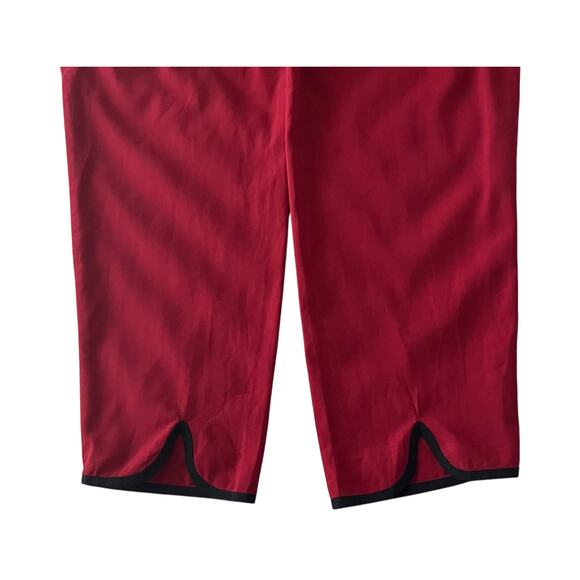 CATHERINES LONG SLV RND NECK BLOUSE, WOMENS, 2X(22/24), BURGUNDY & BLACK, DRESSY - Picture 8 of 8